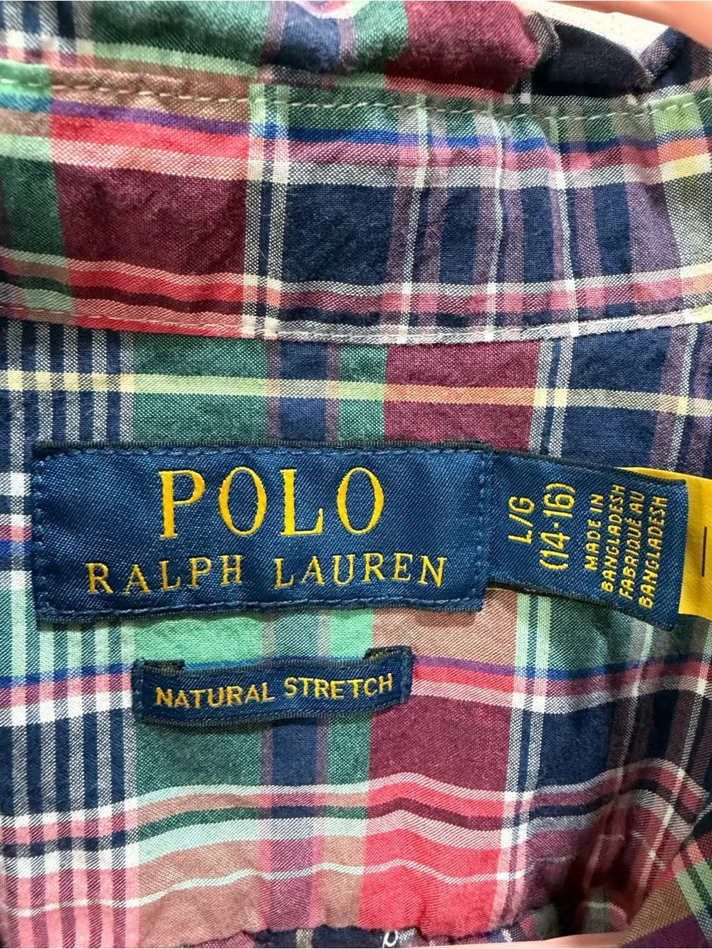 Ralph Lauren Red, Green & Navy Plaid Button-Down Shirt